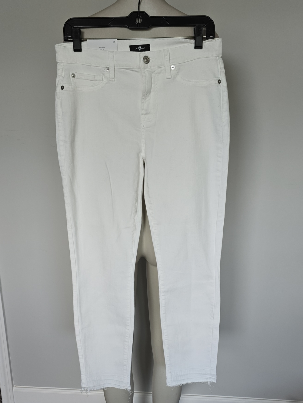 7 For All Mankind white Roxanne Ankle Slim Cigarette jeans-29